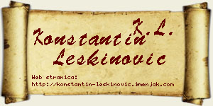Konstantin Leškinović vizit kartica